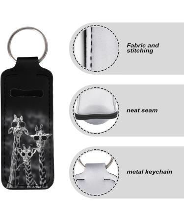 Lip Balm Keyring for Women Girls Clip on Elastic Chapstick Sleeves Giraffe - Buy Online on GoSupps.com
