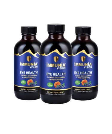 Immunia Vision. Lutein Wild Blueberry and Elderberry Concentrate. Eye Health Antioxidant Supplement. Concentrated Formula. Delicious Taste. 5 ml/Day. (3-Pack) 1 Count (Pack of 3)