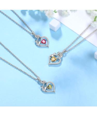 Cute Cat Necklace with Sparkling Zirconia Crystal Birthstone Pendant Necklace for Girls Womens White Gold Over 925 Sterling Silver Animal Necklace Birthstone Jewelry Sweet Present Girlfriend Sisters H August-Peridot - Buy Online on GoSupps.com