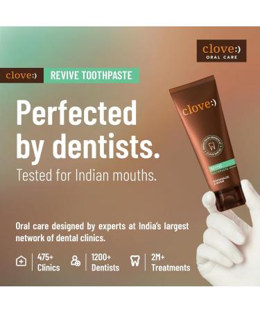 Clo.ve Revive Toothpaste | Enamel Repair & Remineralization | Sensitivity Relief | Fight Gum Diseasse | Triclosan Free | Paraben Free | Peroxide Free | Pack of 1 (100g) - Buy Online on GoSupps.com
