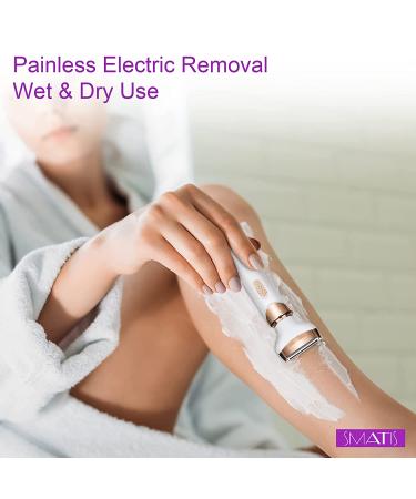 Smatise 4-in-1 Electric Razor for Women - Wet & Dry Cordless Hair Remover for Pubic Hair, Eyebrow, Nose, Face, Legs, Underarms - Portable Bikini Trimmer Rechargeable for Lady Shaving - Buy Online on GoSupps.com