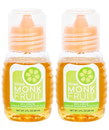 LLINEA MONK FRUIT - 2-pack - Approx. 200 Servings Per Bottle - 6 Drops  1 Tsp of Sugar - Sweeten Coffee, Tea, Smoothies, & More - ZERO Calories - ZERO Carbs - Gluten-Free - Non-GMO 2 Fl Oz (Pack of 2)