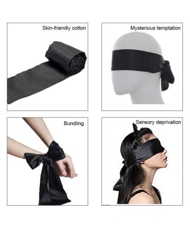 Satin Sleep Mask Soft Smooth Blindfold 57 Long - Adjustable for Travel, Nap & Meditation (Black) - Buy Online on GoSupps.com