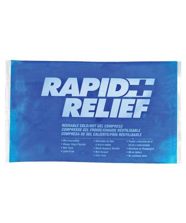 Rapid Relief Reusable Hot & Cold Gel Compress with Contour-Gel 5 1/4x9-Inch Medium Cold Compress Blue Gel Ice Pack for Injuries