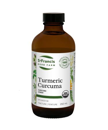 St. Francis Herb Farm Turmeric Herbal Tincture Liquid | Relieves Inflammation & Joint Pain | Anti-Inflammatory | Antioxidant | Gluten-Free | Organic | Non-GMO | Lactose-Free | (250ml)