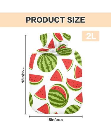 Hot Water Bottles with Watermelon Cover - 2L Pain Relief & Bed Warmer for Pregnant Women | International Shipping - Buy Online on GoSupps.com