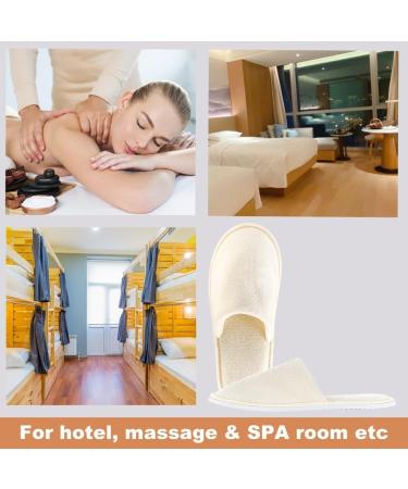 EQLEF Foldable Slip-Resistant Hotelslippers | Portable Bathroom & Spa Slippers for Men & Women - Beige (L/XL) - Buy Online on GoSupps.com