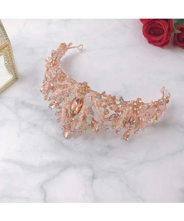 FRCOLOR Pink Tiara Crown Crystal Silver Headband Diamond Bridal Headdress Wedding Prom Crown Hair Accessories for Women Girl Birthday Wedding Christmas Party Favor Ornaments - Buy Online on GoSupps.com