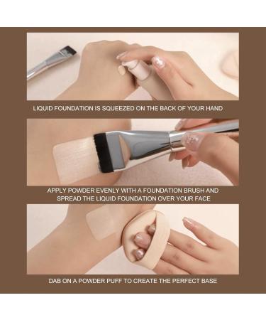 Liquid Foundation Brush Soft Fluffy Hair Thin Flat Application Brush Set for Makeup Artists - Buy Online on GoSupps.com