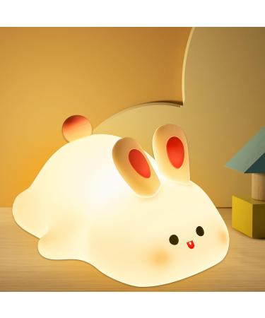 OkiyiD Bunny Night Light - Cute Rabbit Lamp for Nursery, Touch Control, Dimmable, Rechargeable - Perfect Birthday Gift for Boys and Girls - Buy Online on GoSupps.com