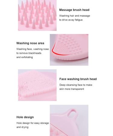 jlceh Silicone Face Scrubber Double Side Silicone Face Scrub Brush Manual Hair Scrubber Handheld Scrubber for Deep Cleaning Skin Solid Powder - Buy Online on GoSupps.com