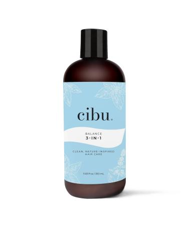 CIBU 3-In-1 Shampoo Conditioner & Body Wash 30021 Men/Women Hair Body Face Wash Bubble Bath | For All Skin & Hair Types | Sulfate-Free | Soft Clean Skin Shiny Hair Fresh Scent 11.83 fl oz