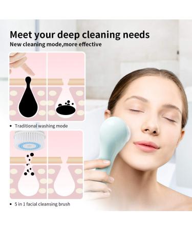MALKERT Facial Cleansing Brush - 5 Brush Heads, 3 Modes, Rechargeable, Waterproof, Exfoliating Blue - Buy Online on GoSupps.com