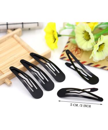 60Pcs Snap Hair Clips 2Inch Girls Hair Clips Metal BB Barrettes for Kids Girls Women Accessories (Black) - Buy Online on GoSupps.com