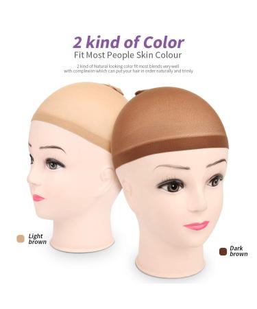 Teenitor 16 Pack Nylon Wig Caps - 8 Brown Stocking Caps & 8 Beige Wigs Caps - Buy Online on GoSupps.com