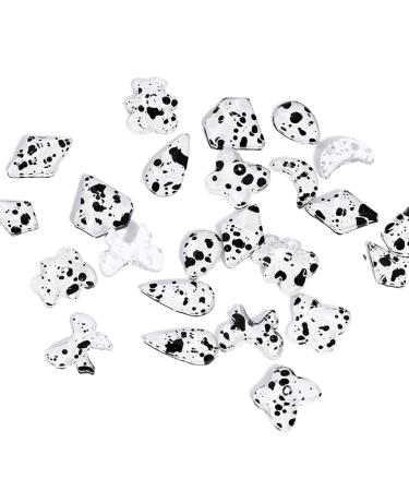 dijiusidy 50 Pieces Glass Crystal Set Eye-catching Personalized Nail Art Rhinestones DIY Handcraft Manicure Accessories for Card Making White Black