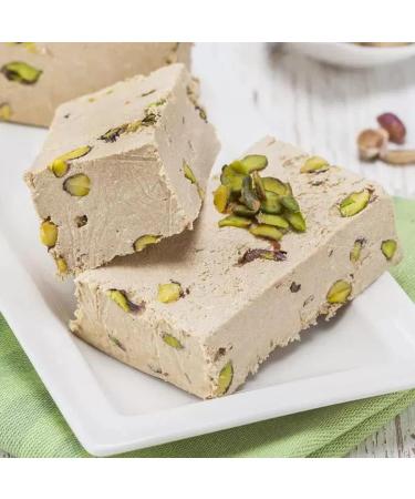 Premium Sesame Oil Halva with Pistachios & Cocoa - Vegan-Friendly Snack (300g) | Ideal Breakfast Energy Source - Buy Online on GoSupps.com