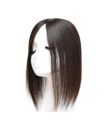 Real Hair Crown Topper for Thinning Hair - Silk Base Clip-In Dark Brown 9.1x15.2 cm for Female Bald Head - Buy Online on GoSupps.com