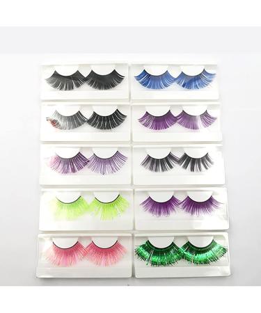 Eyelashes Artificial Lashes 3D Colour Eyelashes Sculpting Stage Makeup Eyelashes Natural Dense Eyelash Colour Exaggerated Christmas 3D Colour Self-Adhesive Eyelashes (I One Size) one size I - Buy Online on GoSupps.com
