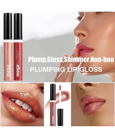  HADAVAKA 2PC Lip Plumping Gloss Fine Glitter Pearl Lip Glaze Long-Lasting Nourishing Moisturising Easy To Apply Liquid Lipstick Soft And Full Lips Gloss Lips Gloss with Shiny Tinted Finish (01#) - Buy Online on GoSupps.com