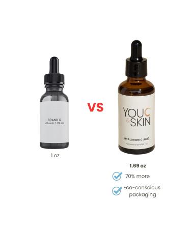 You C & Skin Hyaluronic Acid Serum 1.7 fl oz Hydrating Face & Neck Serum for Men & Women Moisturizes and Strengthens Skin Barrier Lightweight Non-Greasy Facial Serum with geniune Snail Mucin - Buy Online on GoSupps.com
