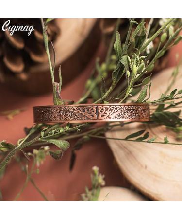 Cigmag 9X Lymphatic Drainage Copper Magnetic Bracelet for Women - Tree of Life Pattern | Adjustable Ultra Strength Magnet | 99% Pure Copper | Gift Box Included - Buy Online on GoSupps.com