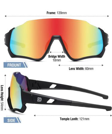 DUCO Polarized Kids Baseball Sunglasses with 3 Lenses - Black Frame, Orange Colorful Lens - Buy Online on GoSupps.com