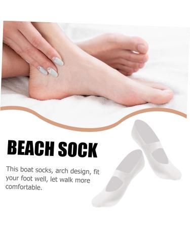 minkissy 1 Pair Silicone Boat Sock Silicone Moisturizing Socks Spa Socks Heel Sleeves Dance Socks Tendon Socks Spa Gel Socks Beach Sock Plantar Floor Socks Men and Women White Compression - Buy Online on GoSupps.com