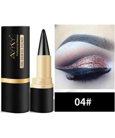 Ayky Long Wear Gel Eyeliner Ayky Natural Black Eyeliner Cream Ayky Long Wear Eyeliner Ayky Gel Eyeliner Waterproof Eyeliner Pen With 2 Brush And 2*Silicone Eye Make-Up Aid (04#) - Buy Online on GoSupps.com