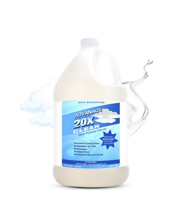 All Purpose Cleaner Concentrate - Advanage 20X The Wonder Cleaner Clear for All Surfaces Around The Home Oil and Grease | Multipurpose Cleaner For All Household Cleaning Needs | 128 Oz