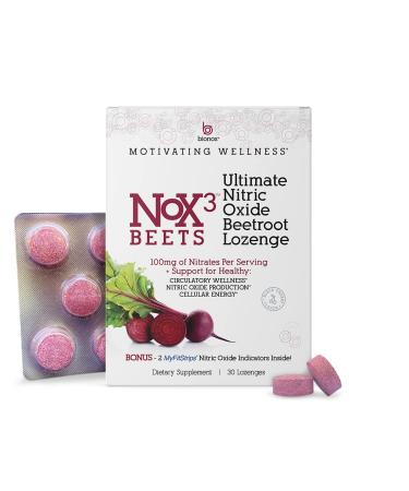Bionox Nox3 Organic Beetroot with Nitric Oxide Test Strips, Blood Pressure Support, Delicious Dark Cherry Flavor, Beet Superfood, 30 Days