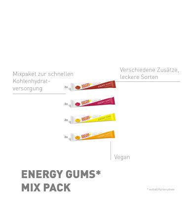 Dextro Energy Gums Mix Pack - 8x45g | Vegan Workout Boosters | Caffeine & Vitamins | International Shipping - Buy Online on GoSupps.com