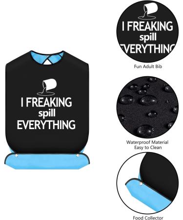 Washable Reusable Adult Bib with Crumb Catcher - Funny Clothing Protector for Elderly Men and Women - Buy Online on GoSupps.com
