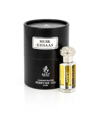 AYAT PERFUMES Perfume Extract 12ml | Pretty Bottle Packaged in an Elegant Box | Alcohol-Free Unisex Attar | Long Lasting Fragrance Oil | Arabian scent Made Designed in Dubai (Musk Ehsaas) - Buy Online on GoSupps.com