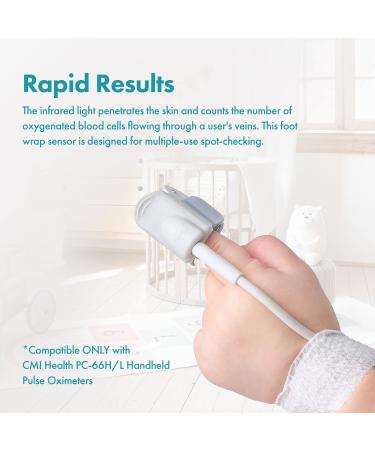 CMI Health Pediatric SpO2 Finger Clip Sensor for Children - Compatible with Handheld Pulse Oximeters - Buy Online on GoSupps.com