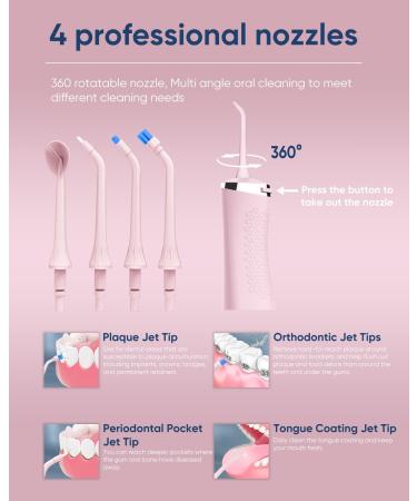 MySmile Wireless Water Tooth Floss 5 Cleaning Modes 8 Jet Tips IPX7 Waterproof USB Rechargeable Dental Picks Pink Travel Bag Included - Buy Online on GoSupps.com