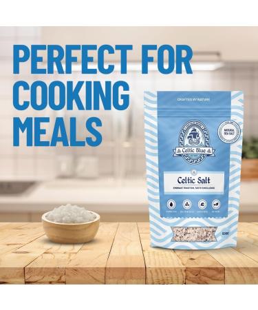 Celtic Blue Celtic Salt 500g - 100% Unrefined Coarse Sea Salt from Guerande France with 82+ Essential Minerals | Hand Harvested Tradition - Buy Online on GoSupps.com