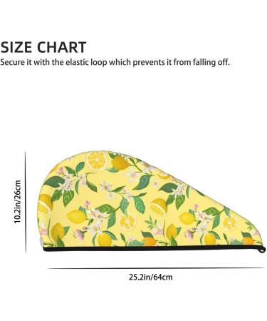 Hair Towel Wrap with Button | Quick Drying Lemon Hair Turban | Soft & Absorbent Hair Drying Towel - Buy Online on GoSupps.com