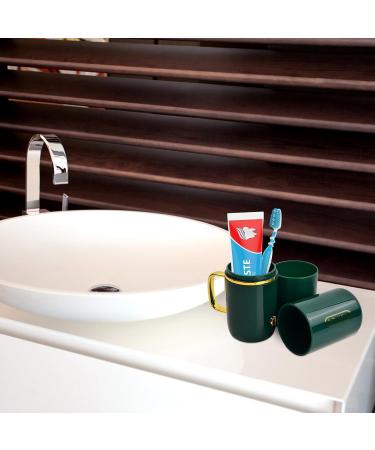 Travel Toothbrush Case & Holder - Dark Green Travel Mug for Camping & Home | Toothbrush & Toothpaste Storage - Buy Online on GoSupps.com