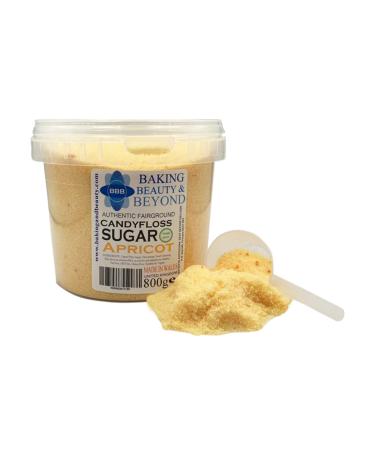 Baking Beauty and Beyond Premium Floss Sugar for Cotton Candy - Cotton Candy Flossing Sugar with Natural Ingredients Perfect for Every Occasion Bulk Floss Sugar 800g - Apricot Flavour