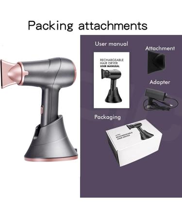 Travel Blow Dryer Cordless Rechargeable Portable Lightweight Hairdryer 3 Speed Hot Wind/Cold Wind Hair Dryer - Buy Online on GoSupps.com