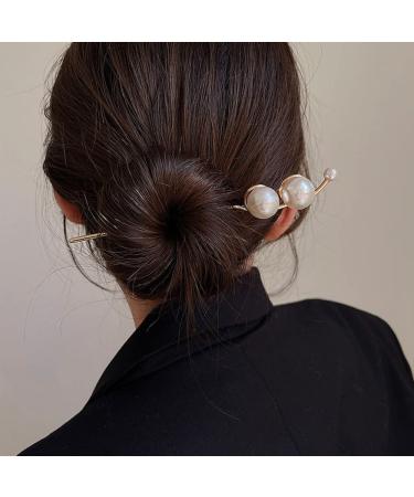 4PCS Metal U Shape Hair Forks and Pearl Hair Clips for Updo Styles - Buy Online on GoSupps.com