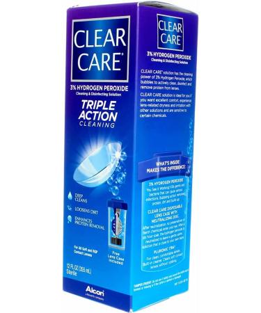 Clear Care 12 oz Cleaning and Disinfecting Solution - Fast-acting Formula - Buy Online on GoSupps.com
