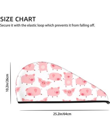 Kawaii Pigs Microfiber Hair Towel - Soft Super Absorbent Coral Velvet Cap for Long Curly & Thick Hair - Buy Online on GoSupps.com