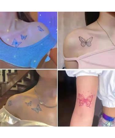 Realistic Butterfly Temporary Tattoos for Women - Long Lasting Fake Tattoo Stickers for Body and Hands - Buy Online on GoSupps.com