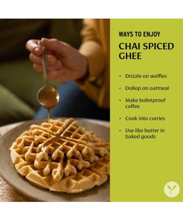 Banyan Botanicals Chai Spiced Ghee 5.65 oz - Organic Cultured Ghee with Cinnamon & Cardamom - Non-GMO, Gluten-Free, Vegetarian - Ideal Cooking & Baking Alternative - Buy Online on GoSupps.com