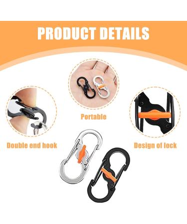 20-Piece Stainless Steel S-Carabiner Keychain Set | Locking Carabiner Hooks for Outdoor Fishing Camping & Hiking - Buy Online on GoSupps.com