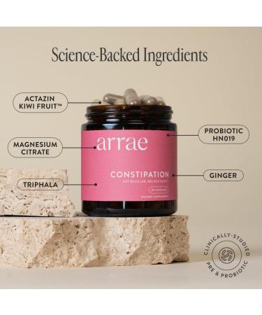 Arrae Constipation Relief Capsules Gentle Natural Bowel Support Clinically Proven for Regularity & Comfort Non-Stimulant Overnight Relief 45 Capsules - Buy Online on GoSupps.com