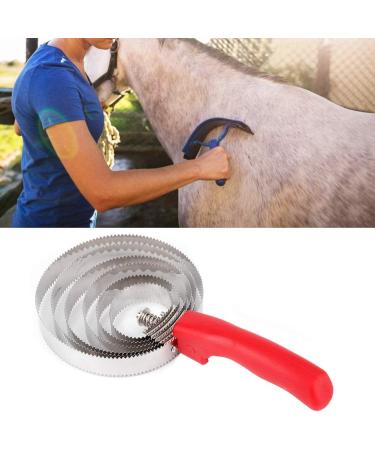 Weikeya Horse Itching Brush Metal Livestock Brush Curry Shedding Comb with Soft Hand Grip for Large Six Stainless Steel Ringed - Buy Online on GoSupps.com