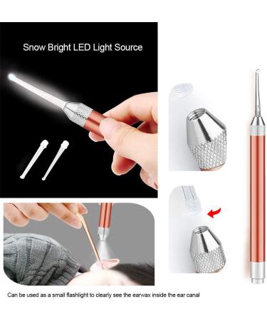 Earwax Removal Kit LED Light Ear Curette Tools Stainless Steel Ear Cleaner for Children and Adults Tweezer Earpick Exfoliator Cleansing Tools Set with Storage Box Rose Gold 8 Pcs (rose gold) - Buy Online on GoSupps.com